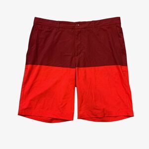 Nike Golf Shorts Men 35 Ruby Poppy Red Standard Dri Fit Colorblock Stretch Chino